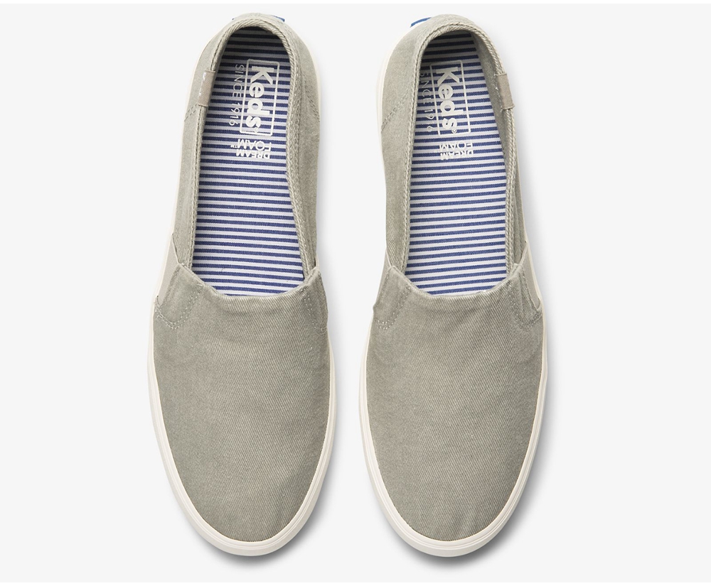 Slip Ons Keds Femme Grise - Clipper Washed Solids - 083-VSGFWT